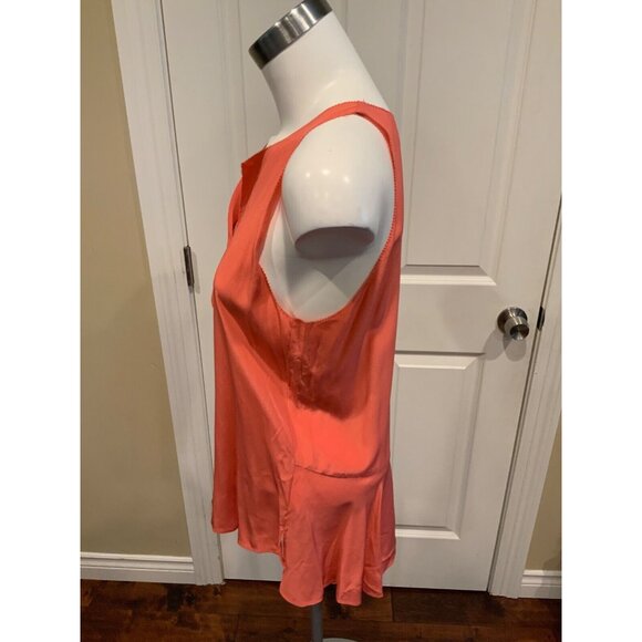 Rebecca Taylor Lipstick Red Silk Sleeveless Tank Top W/Ruffle, Size 4 (US), NWT! - Picture 5 of 7
